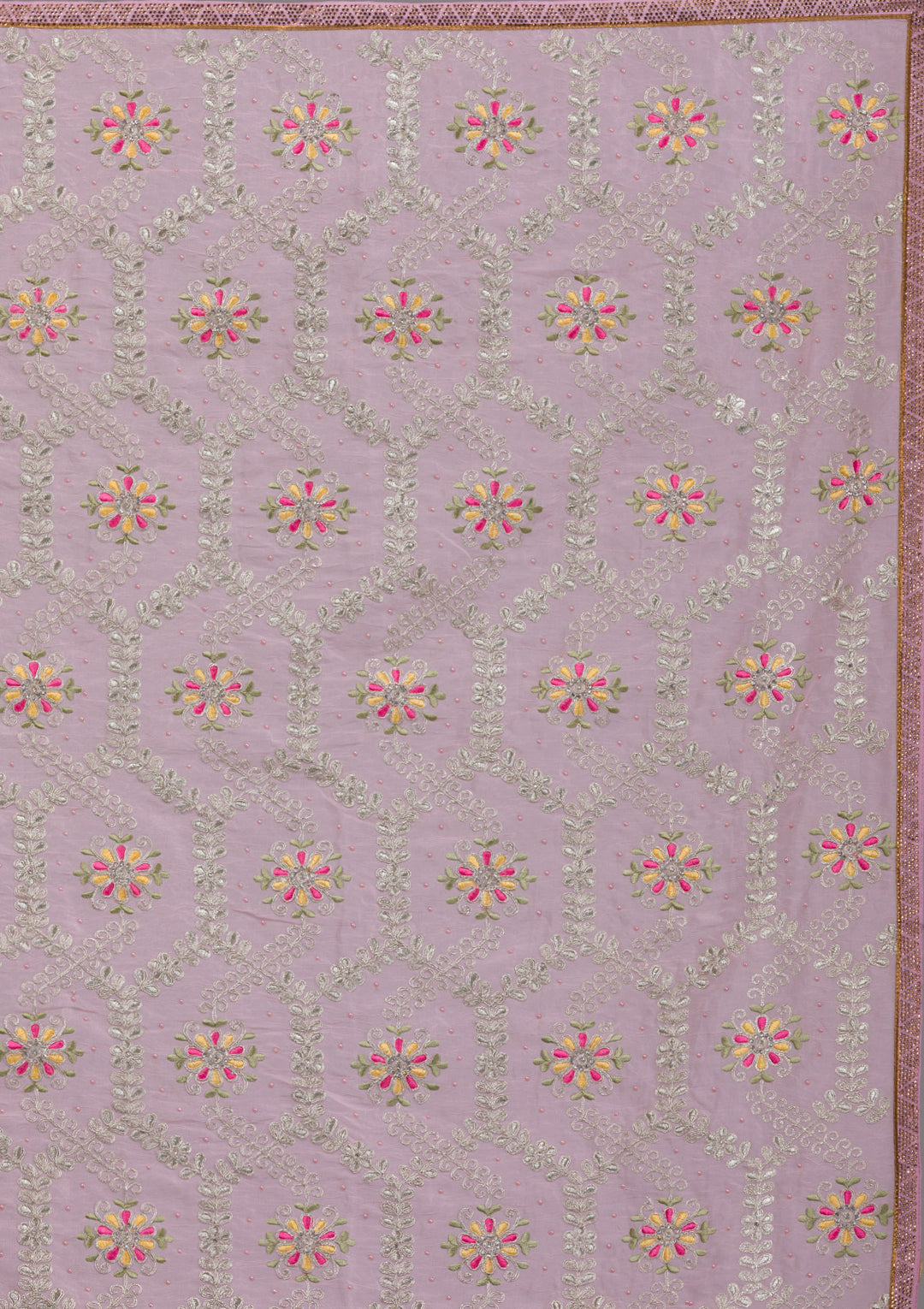 Pink Threadwork Georgette Saree-Koskii