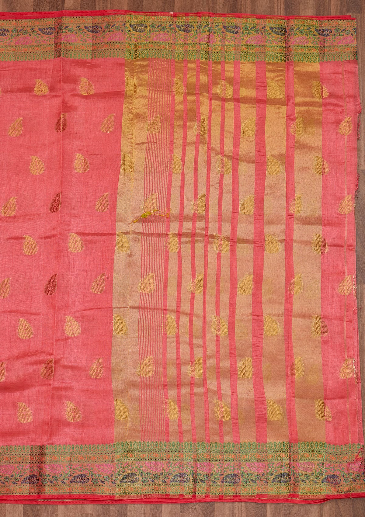Pink Zariwork Art Silk Designer Saree - Koskii
