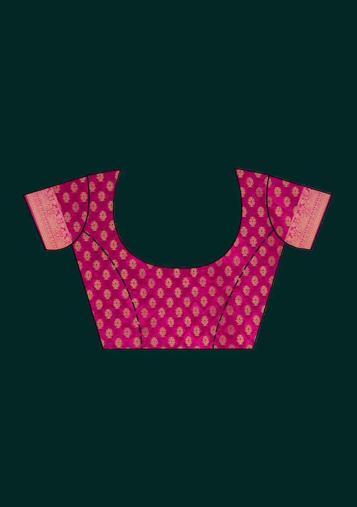 Pink Zariwork Art Silk Saree - Koskii