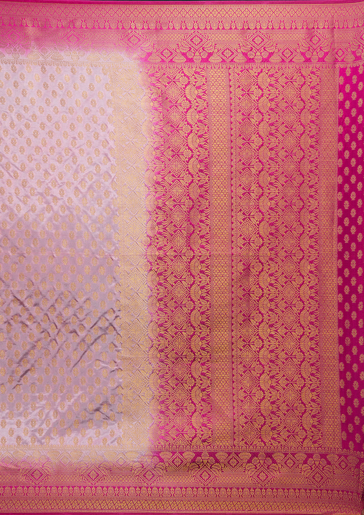 Pink Zariwork Art Silk Saree - Koskii