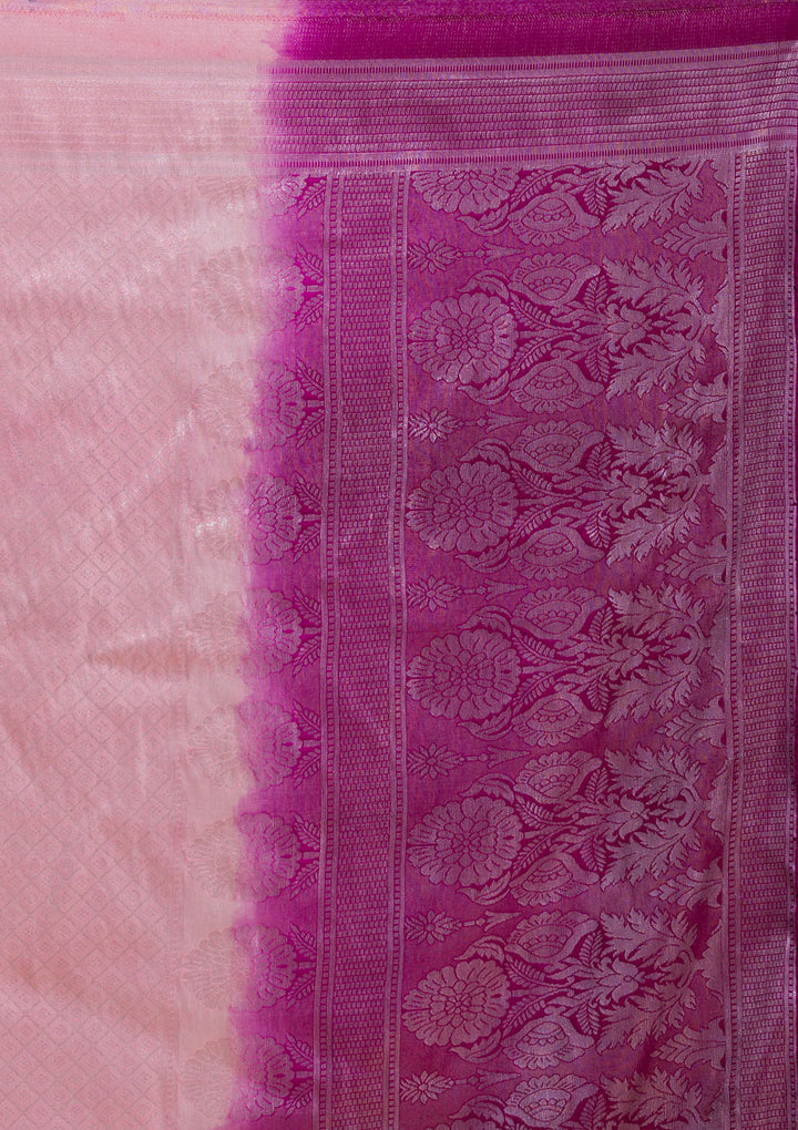 Pink Zariwork Art Silk Designer Saree-Koskii