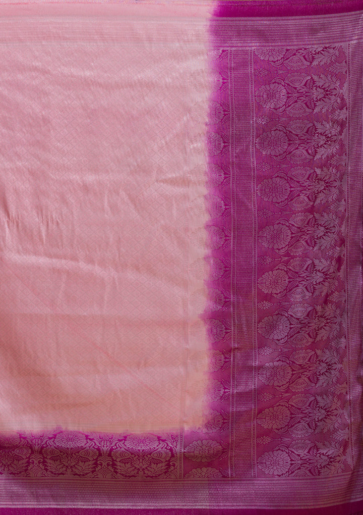Pink Zariwork Art Silk Designer Saree-Koskii