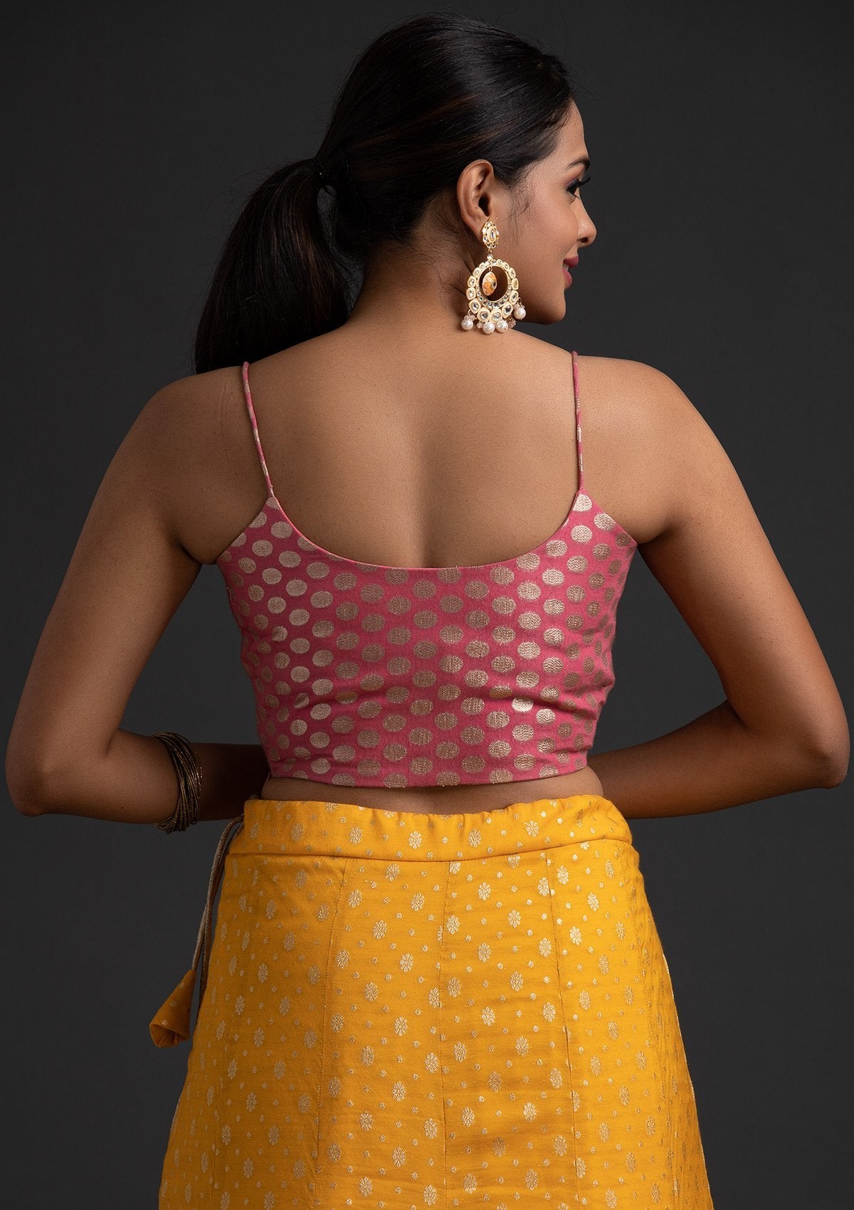 Pink Zariwork Banarasi Designer Blouse - koskii