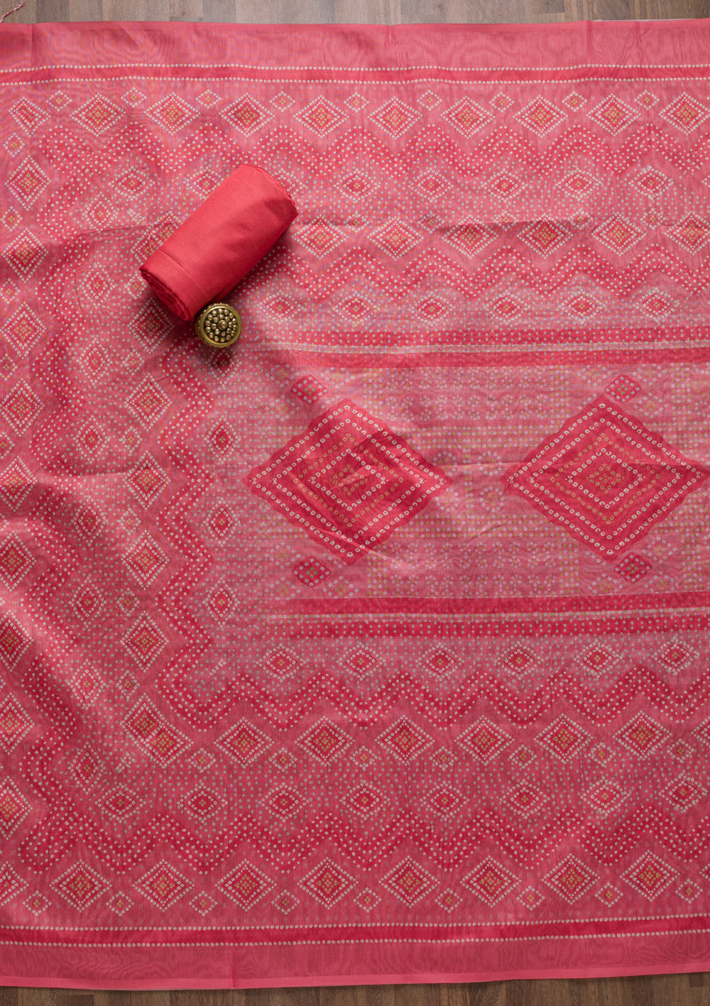 Pink Zariwork Chanderi Unstitched Salwar Suit-Koskii