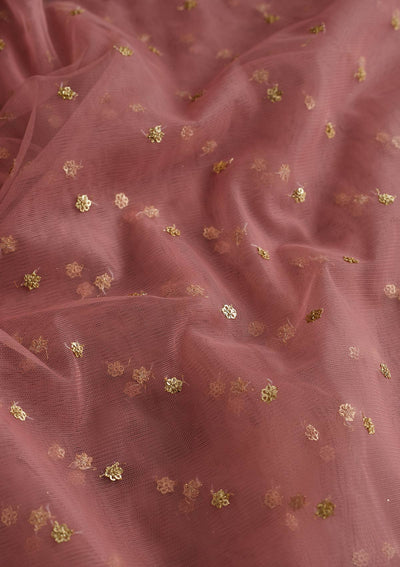 Pink Zariwork Net Readymade Dupatta-Koskii