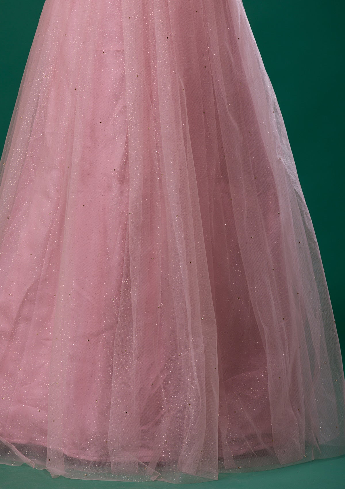 Pink Zariwork Net Designer Gown-Koskii