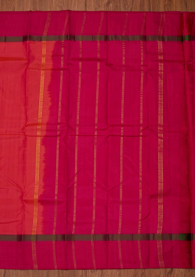 Pink Zariwork Pure Silk Designer Unstitched Saree - Koskii