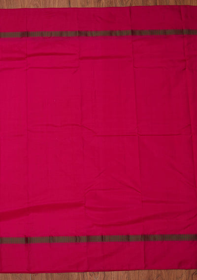 Pink Zariwork Pure Silk Designer Unstitched Saree - Koskii