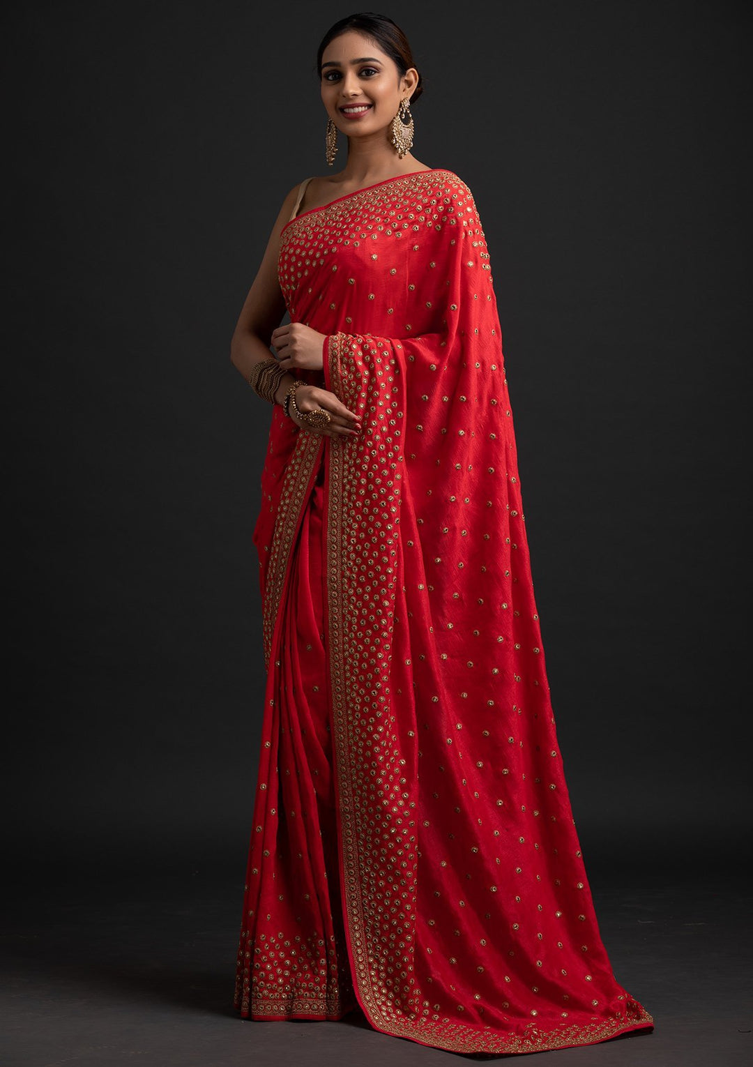 Pink Zariwork Raw Silk Designer Saree - koskii