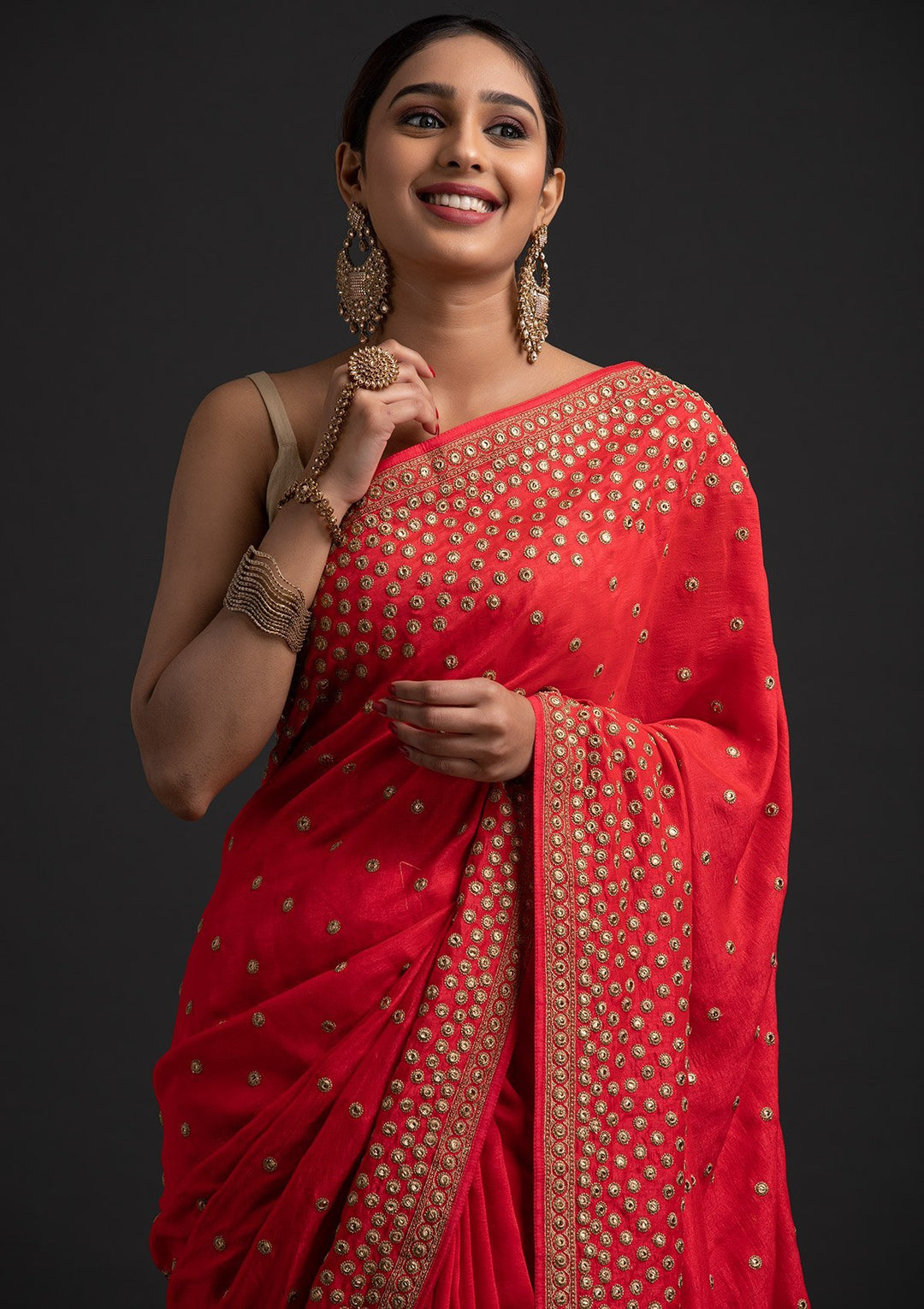 Pink Zariwork Raw Silk Designer Saree - koskii