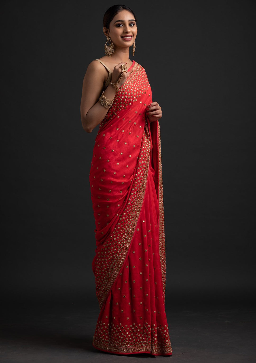 Pink Zariwork Raw Silk Designer Saree - koskii