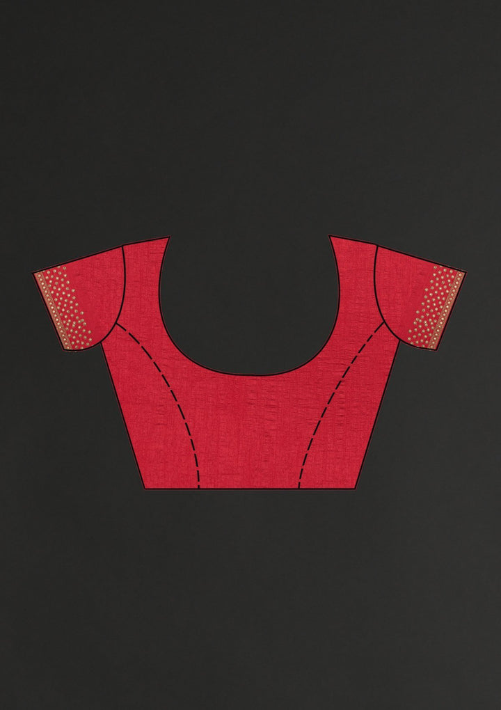 Pink Zariwork Raw Silk Designer Saree - koskii