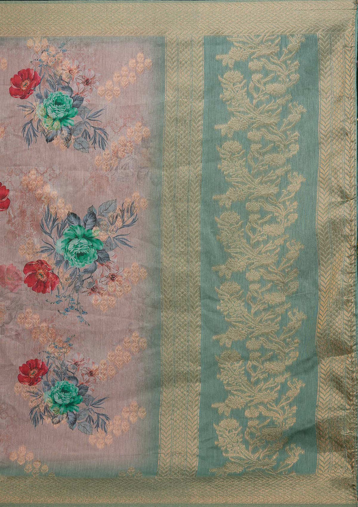 Pink Zariwork Taffeta Silk Saree - Koskii