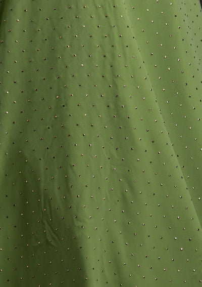 Pista Green Badla Georgette Designer Skirt - koskii