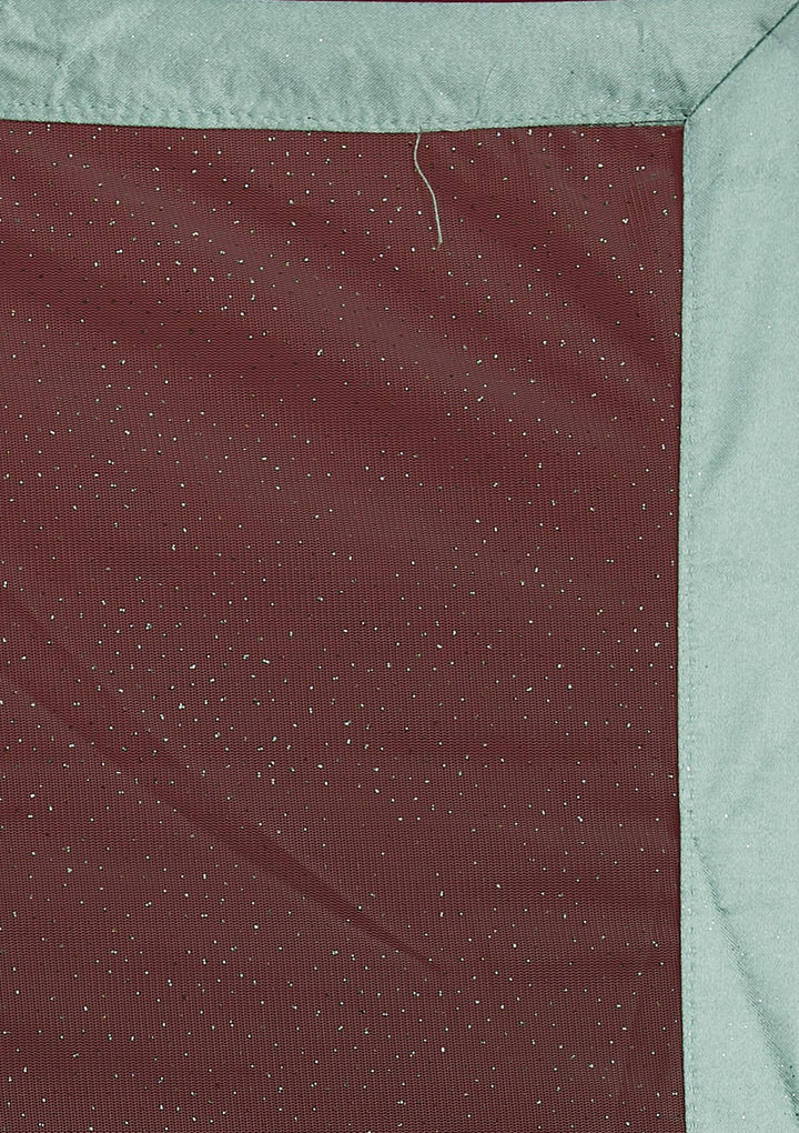 Pista Green Glitter Net Designer Gown - Koskii