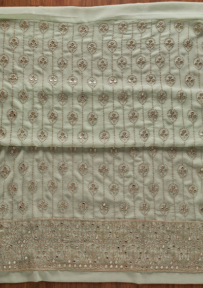 Pista Green Gotapatti Georgette Designer Unstitched Salwar Suit - koskii