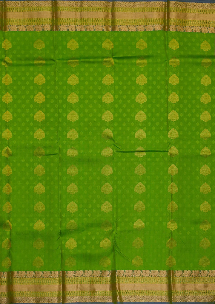 Pista Green Jacquard Pure Silk Designer Saree - koskii