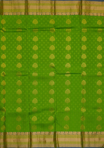 Pista Green Jacquard Pure Silk Designer Saree - koskii