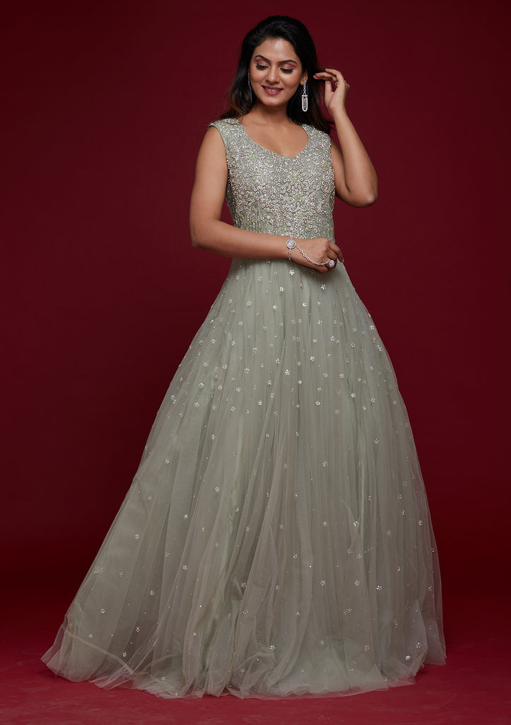 Silver net hot sale dress