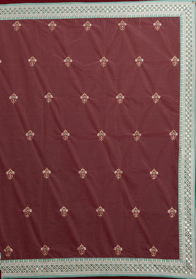 Pista Green Threadwork Raw Silk Designer Lehenga - Koskii