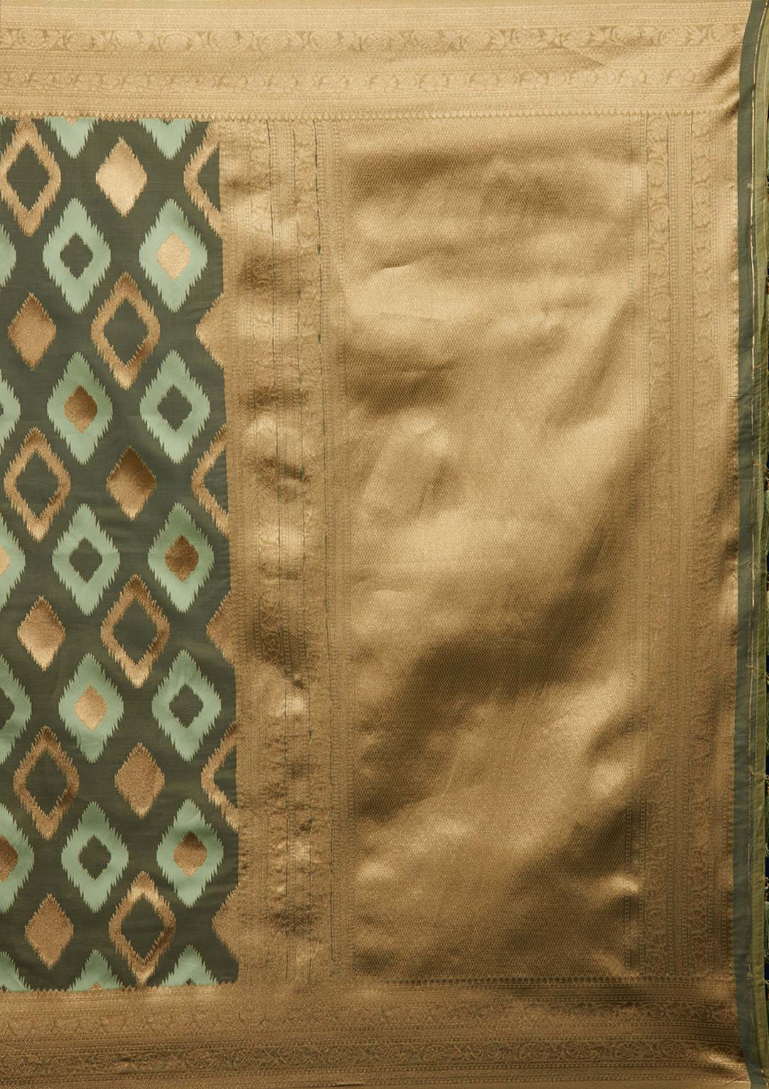 Pista Green Zariwork Art Silk Designer Saree - Koskii