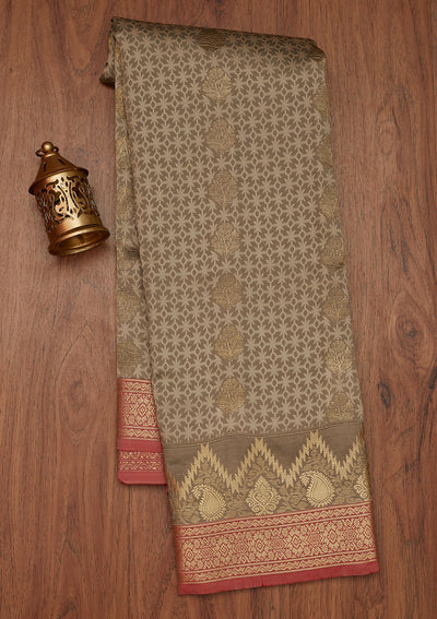 Pista Green Zariwork Art Silk Designer Saree - Koskii