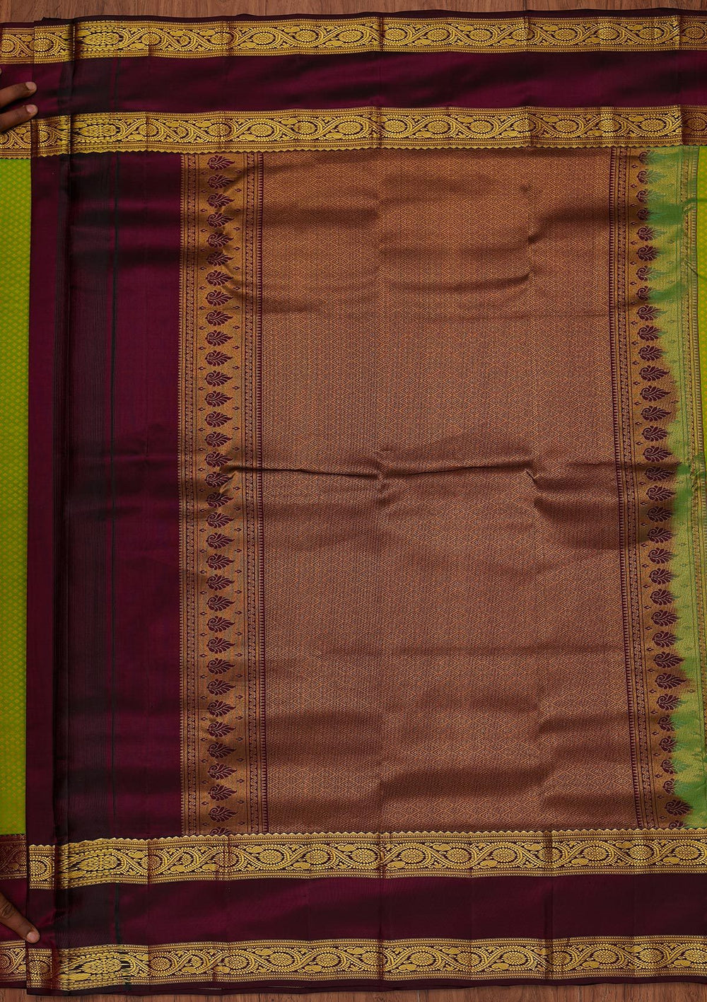 Pista Green Zariwork Pure Silk Designer Unstitched Saree - Koskii