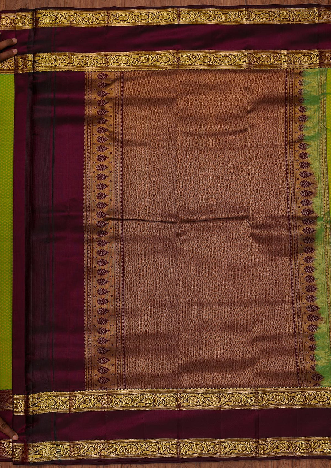 Pista Green Zariwork Pure Silk Designer Unstitched Saree - Koskii