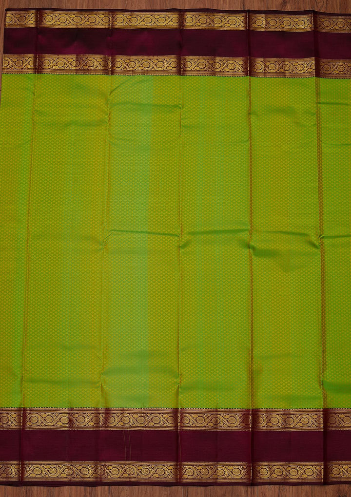 Pista Green Zariwork Pure Silk Designer Unstitched Saree - Koskii