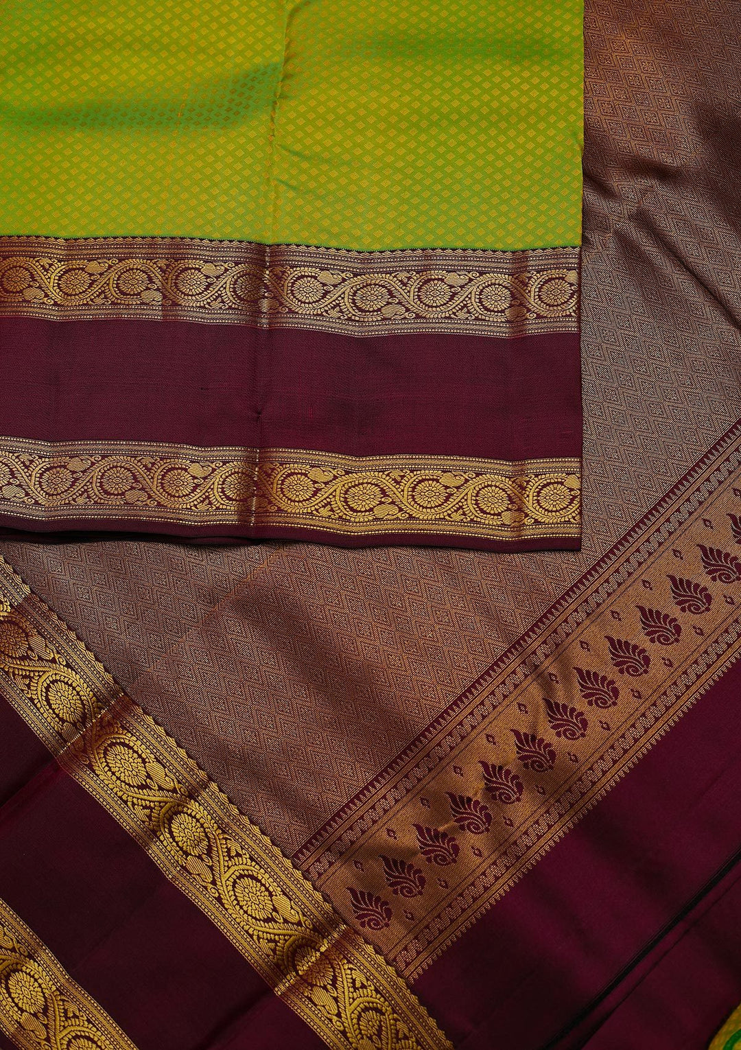 Pista Green Zariwork Pure Silk Designer Unstitched Saree - Koskii