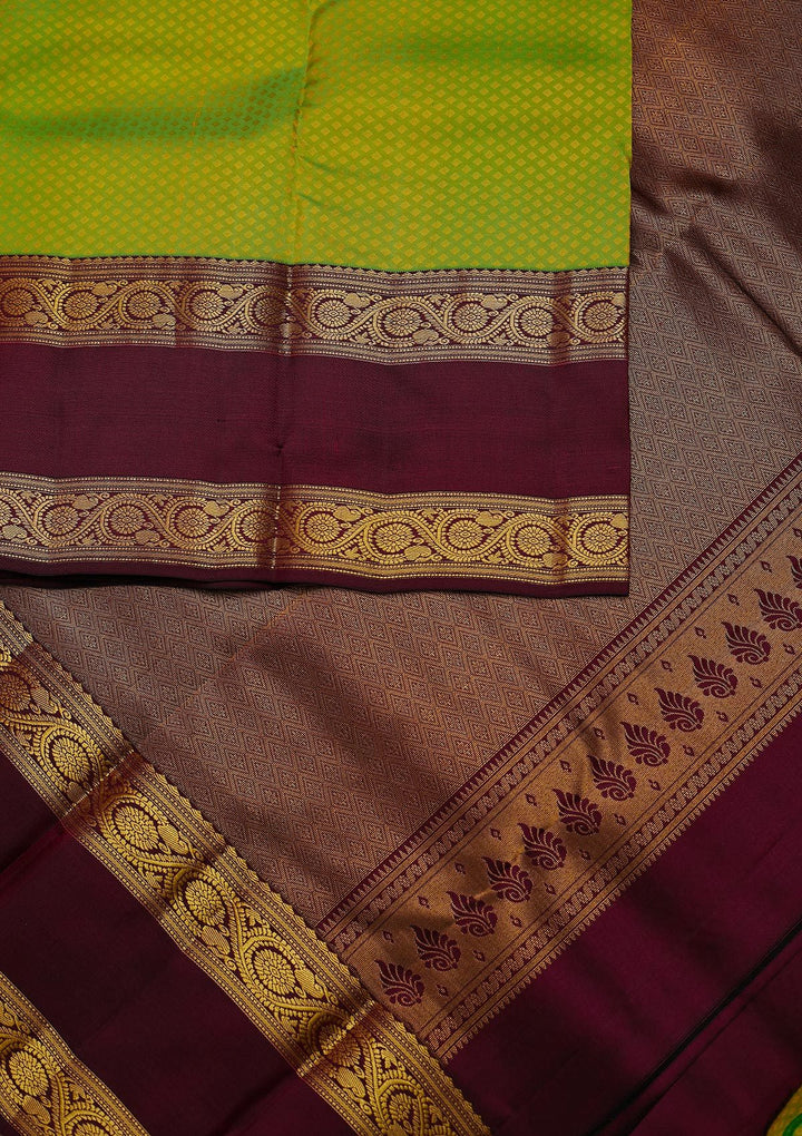 Pista Green Zariwork Pure Silk Designer Unstitched Saree - Koskii