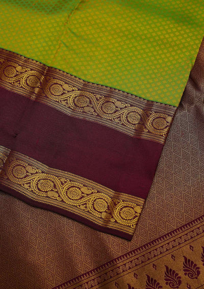 Pista Green Zariwork Pure Silk Designer Unstitched Saree - Koskii