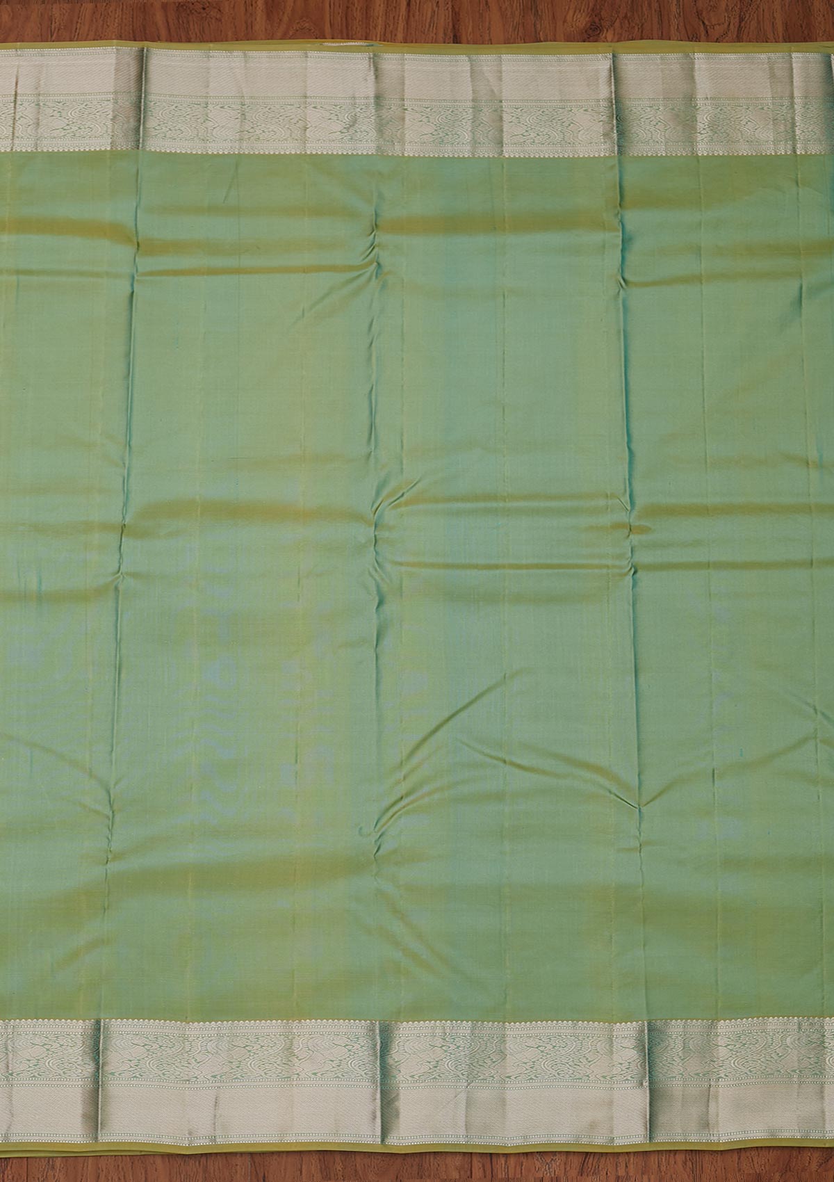 Pista Green Zariwork Pure Silk Designer Unstitched Saree - Koskii