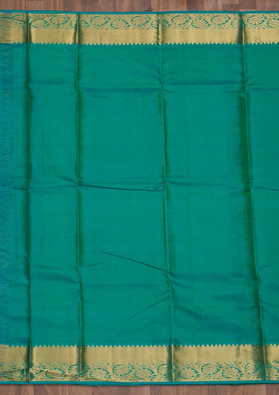 Parrot Green Zariwork Pure Silk Saree-Koskii
