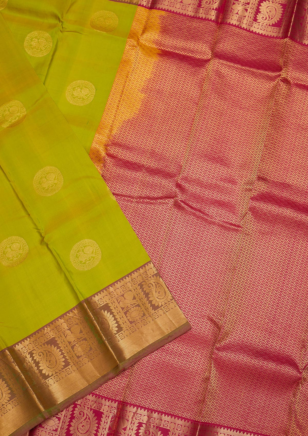 Pista Green Zariwork Pure Silk Saree-Koskii