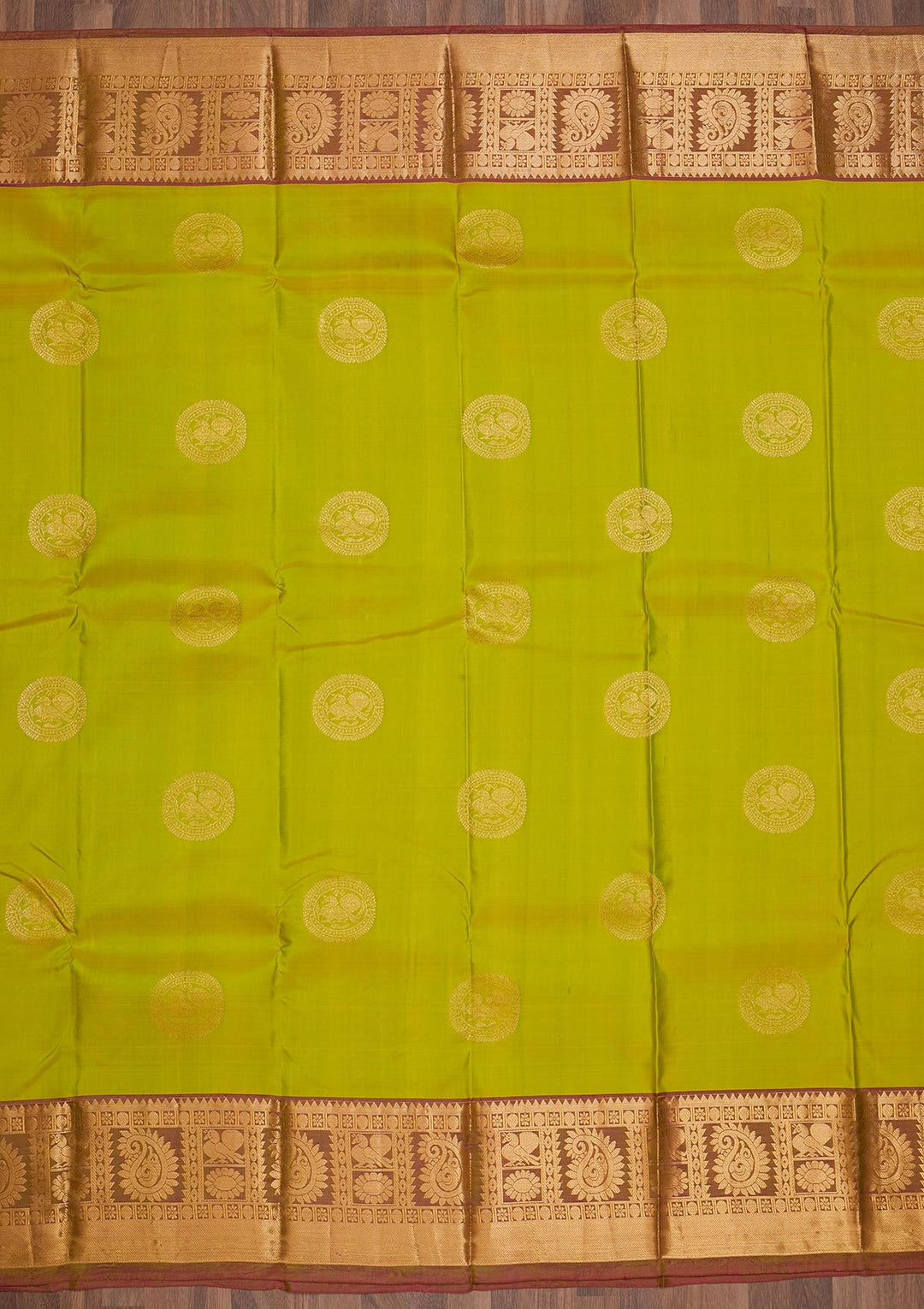 Pista Green Zariwork Pure Silk Saree-Koskii