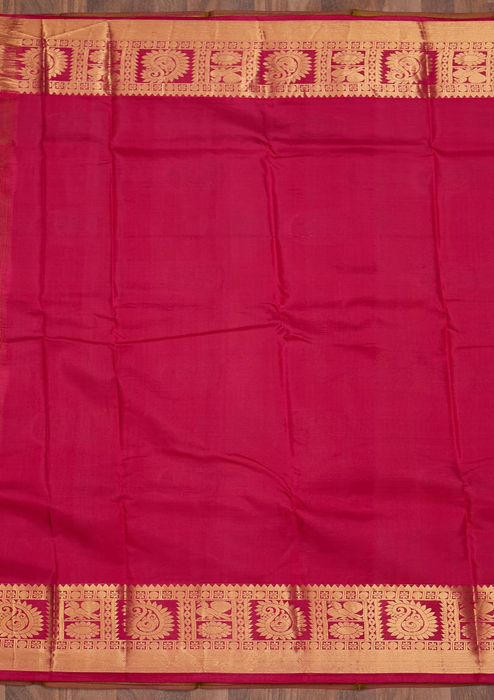 Pista Green Zariwork Pure Silk Saree-Koskii