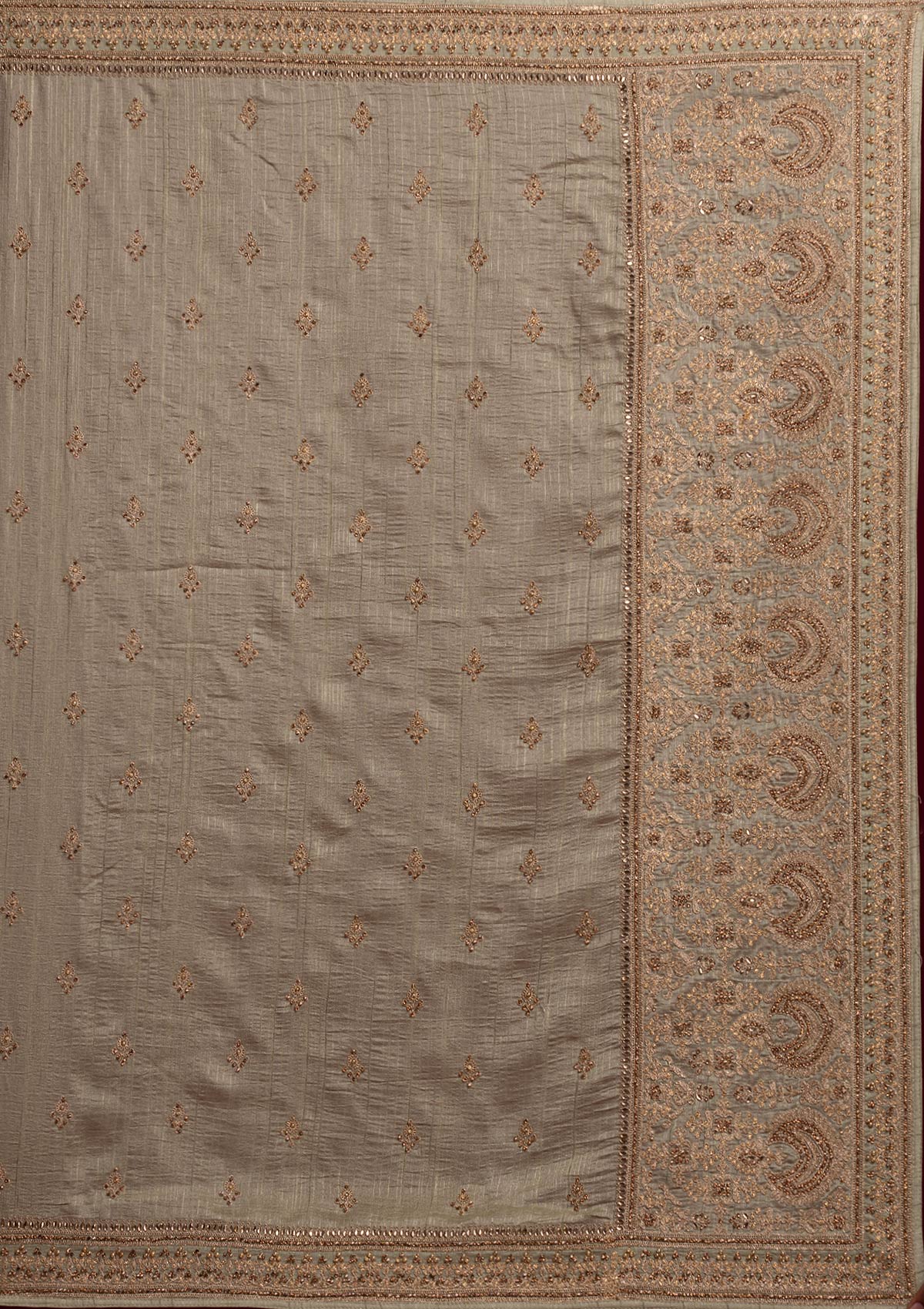 Pista Green Zariwork Raw Silk Designer Saree - koskii