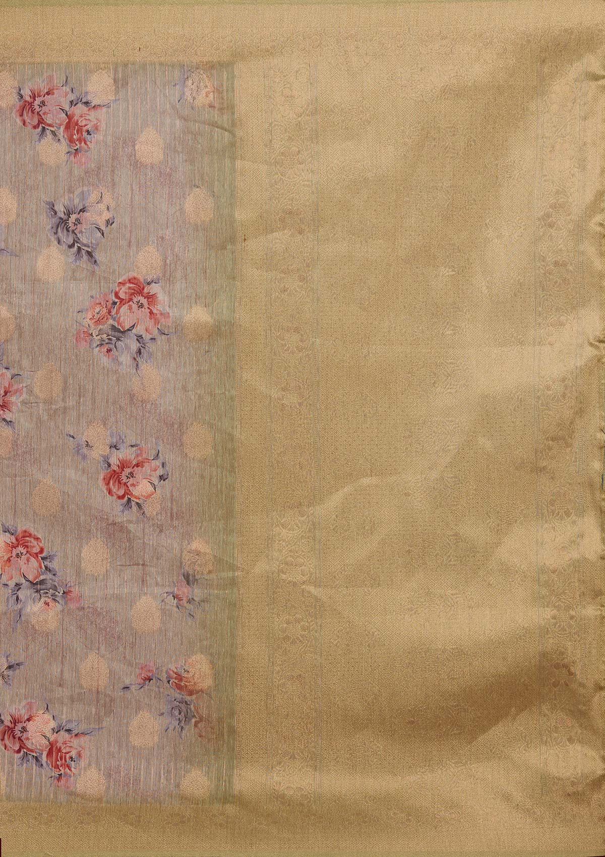 Pista Green Zariwork Taffeta Silk Saree - Koskii