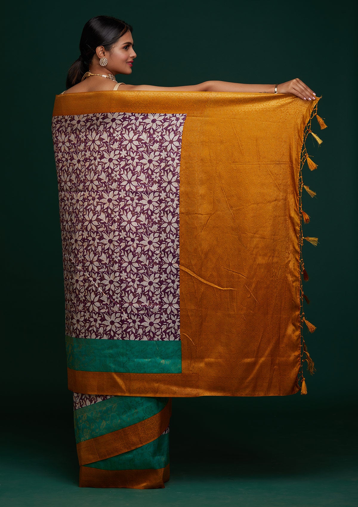 Purple Zariwork Art Silk Designer Saree - Koskii