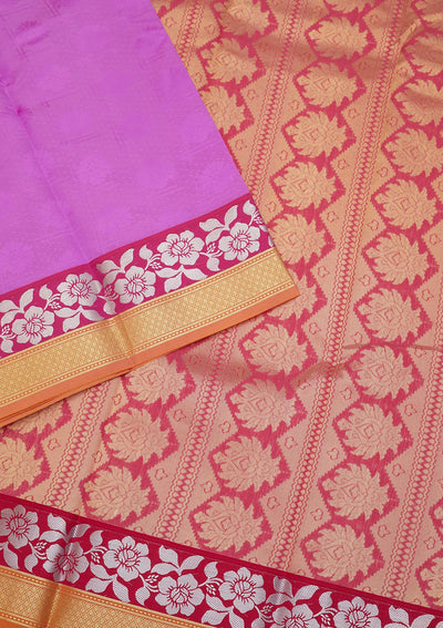 Purple Zariwork Art Silk Saree - Koskii