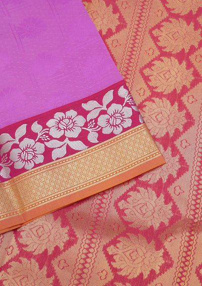 Purple Zariwork Art Silk Saree - Koskii