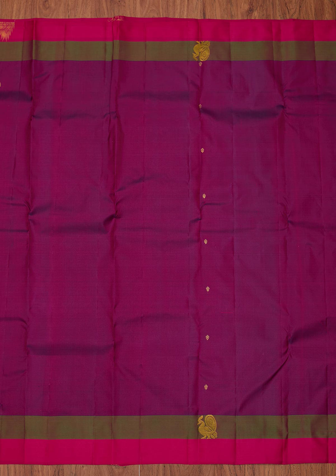 Purple Zariwork Pure Silk Designer Unstitched Saree - Koskii