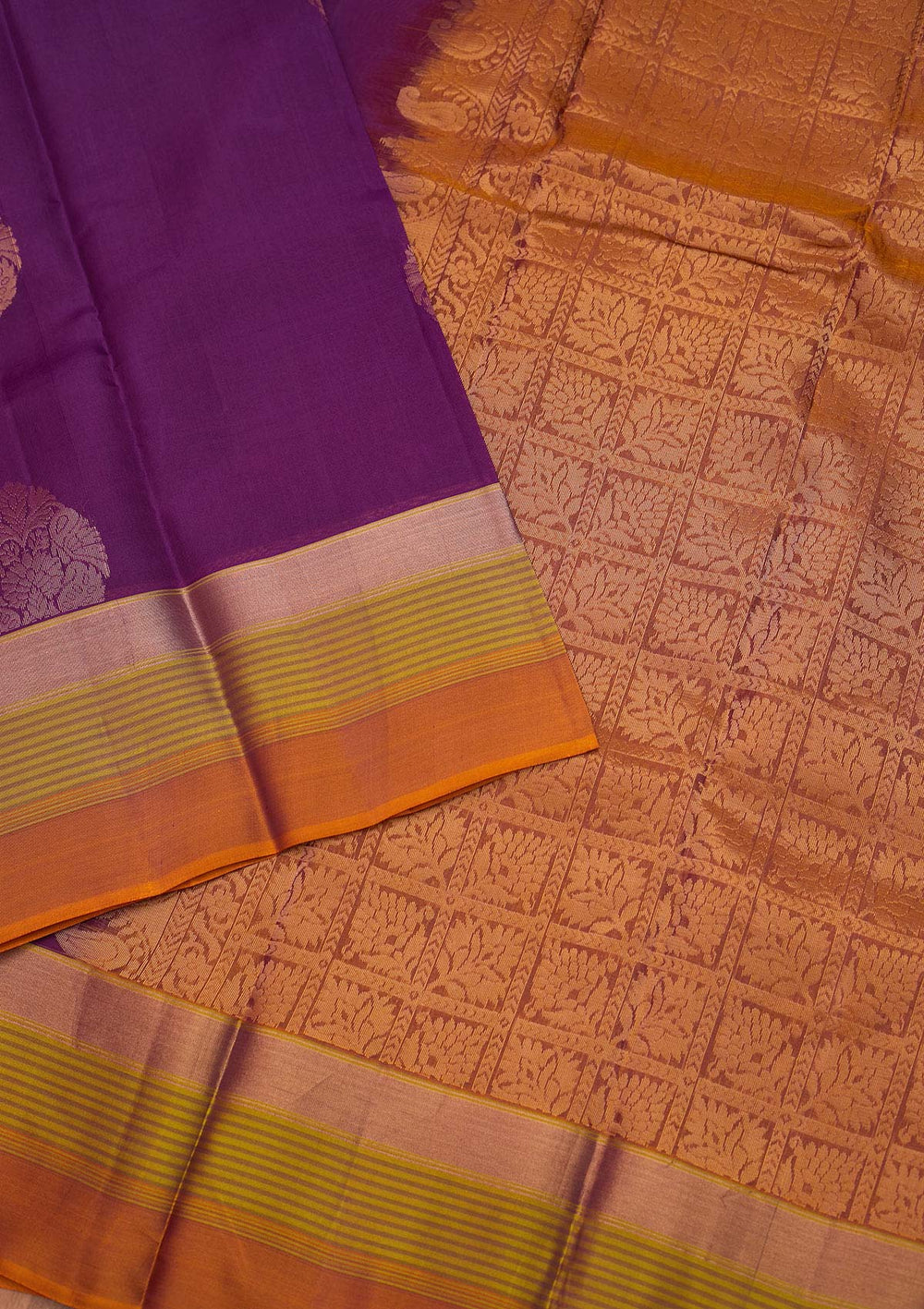 Purple Zariwork Pure Silk Saree - Koskii