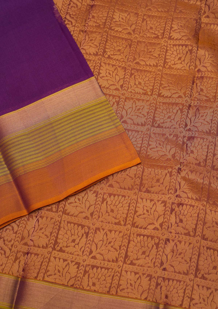 Purple Zariwork Pure Silk Saree - Koskii