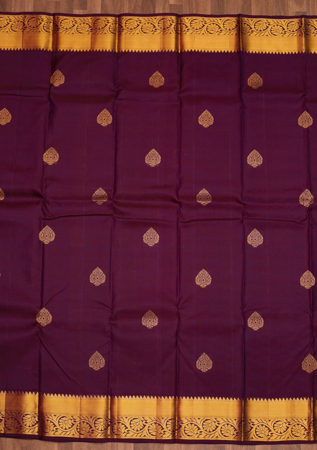 Purple Zariwork Pure Silk Saree - Koskii