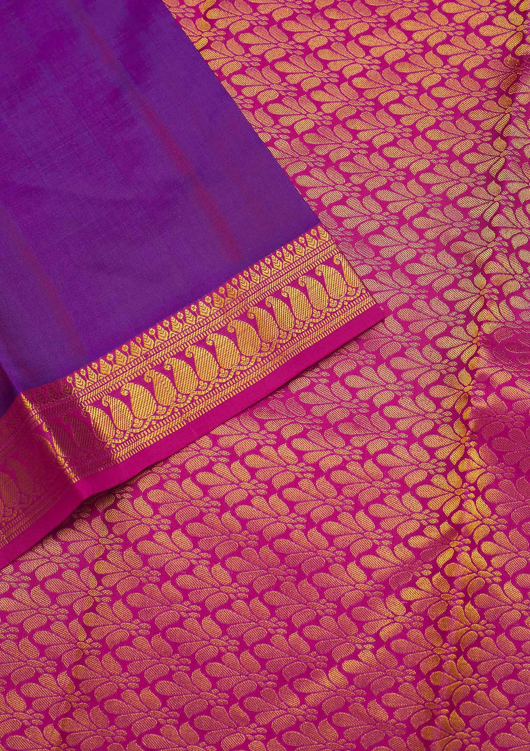 Purple Zariwork Pure Silk Saree-Koskii