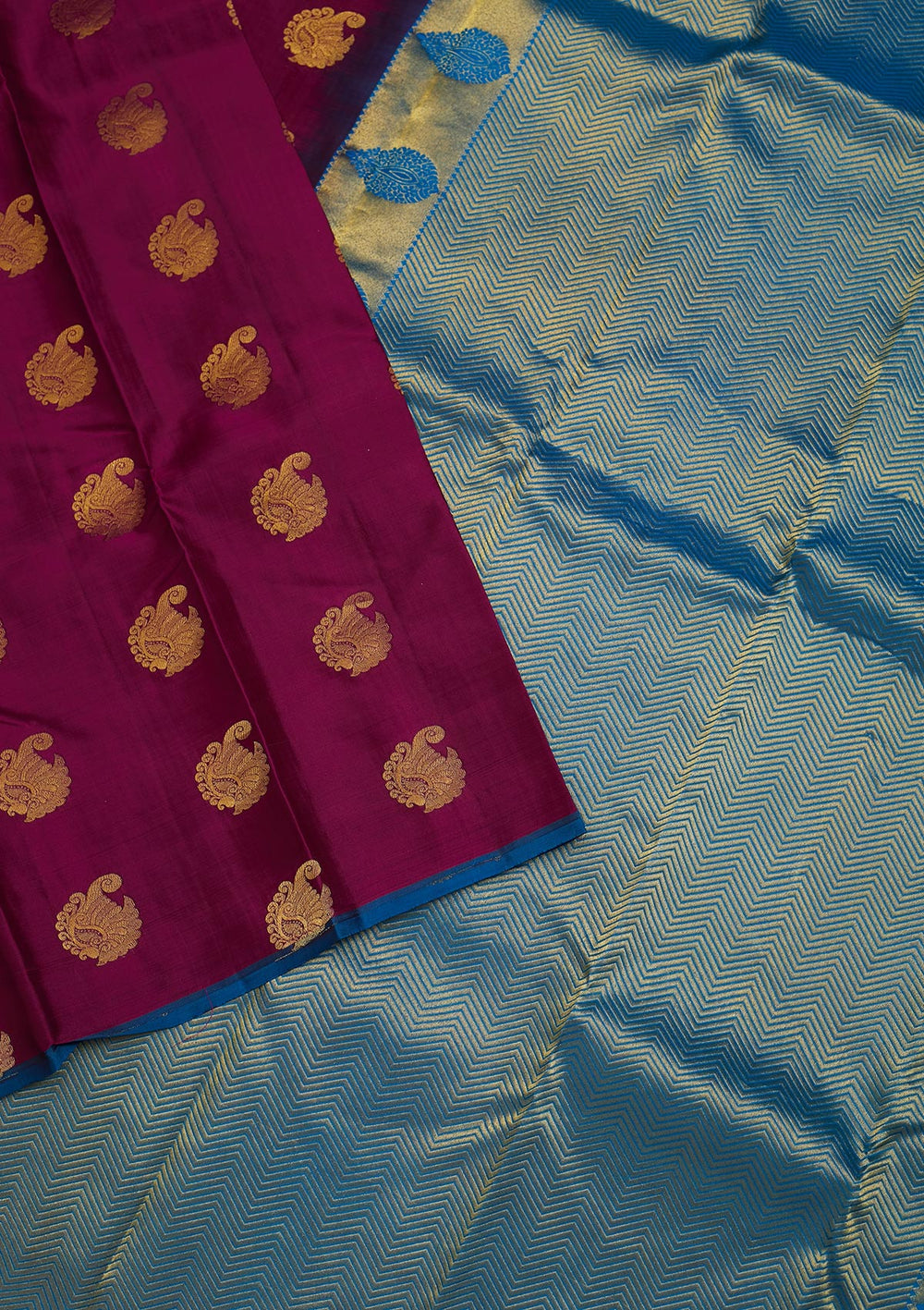 Purple Zariwork Pure Silk Saree-Koskii
