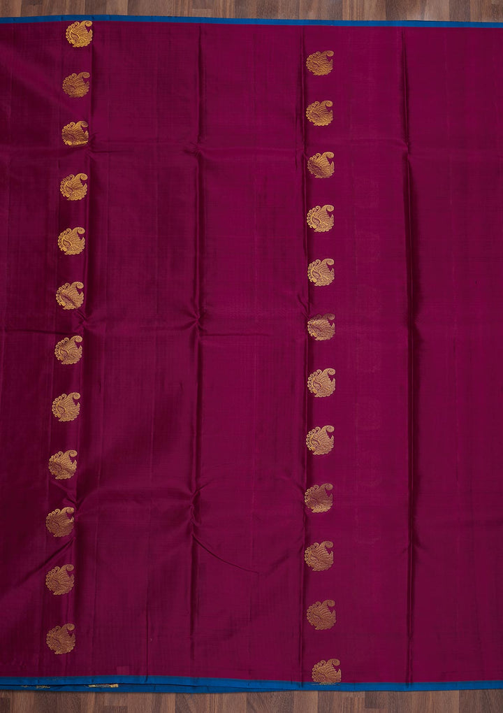 Purple Zariwork Pure Silk Saree-Koskii