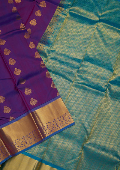 Purple Zariwork Pure Silk Saree-Koskii
